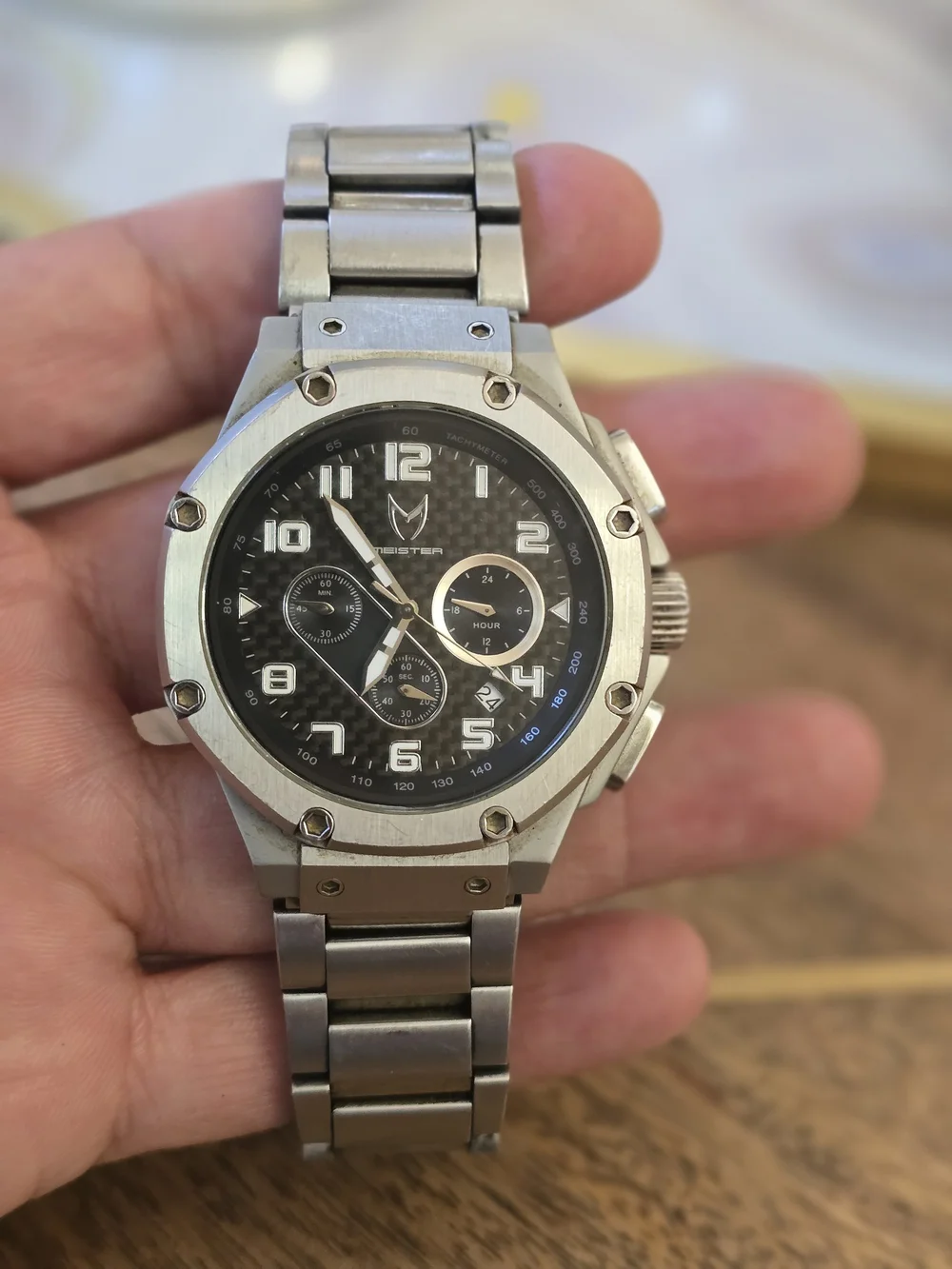 Meister Ambassador Japan Movement Chronograph with Black Dial Stainless Steel